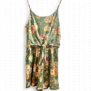 Ultra Flirt Green Floral Romper